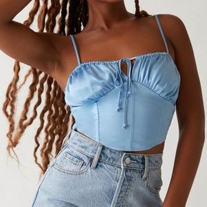 Kendall & Kylie Light Blue Corset Top